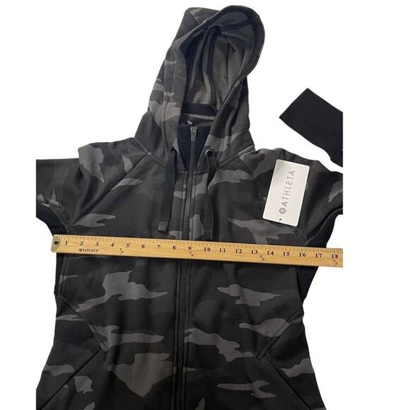 Athleta‎ Triump Activewear Printed Camo Full Zip Up Hoodie Sweatshirt Size Small - Picture 4 of 16